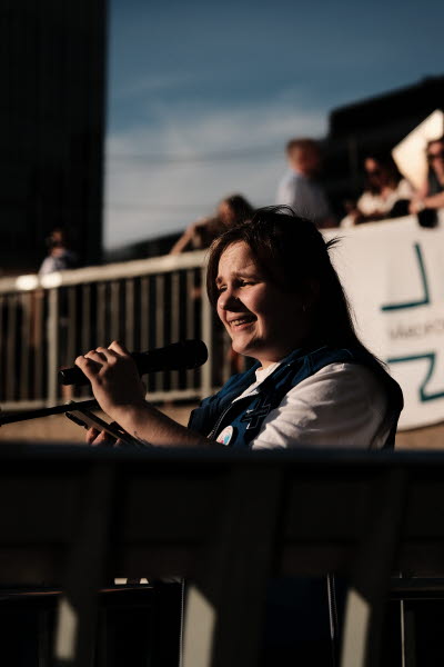 Manifestation 14 maj 2024 på Sergels torg. Rädda vården.
Marlene Juhl ordförande Vårdförbundet Student
