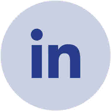 LinkedIn, symbol, ikon. Blå mot blå bakgrund