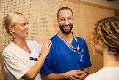 Röntgensjuksköterskor med förtroendevald. man kvinna