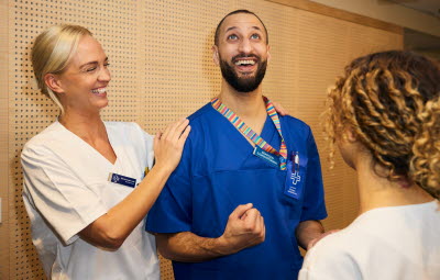 Röntgensjuksköterskor med förtroendevald. man kvinna