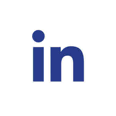 LinkedIn, symbol, ikon. Blå mot vit bakgrund