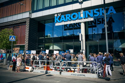 Den 4 juni kl 11 gick vi ut i strejk. Bilder från Karolinska Solna