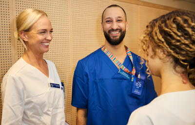 Röntgensjuksköterskor med förtroendevald. man kvinna