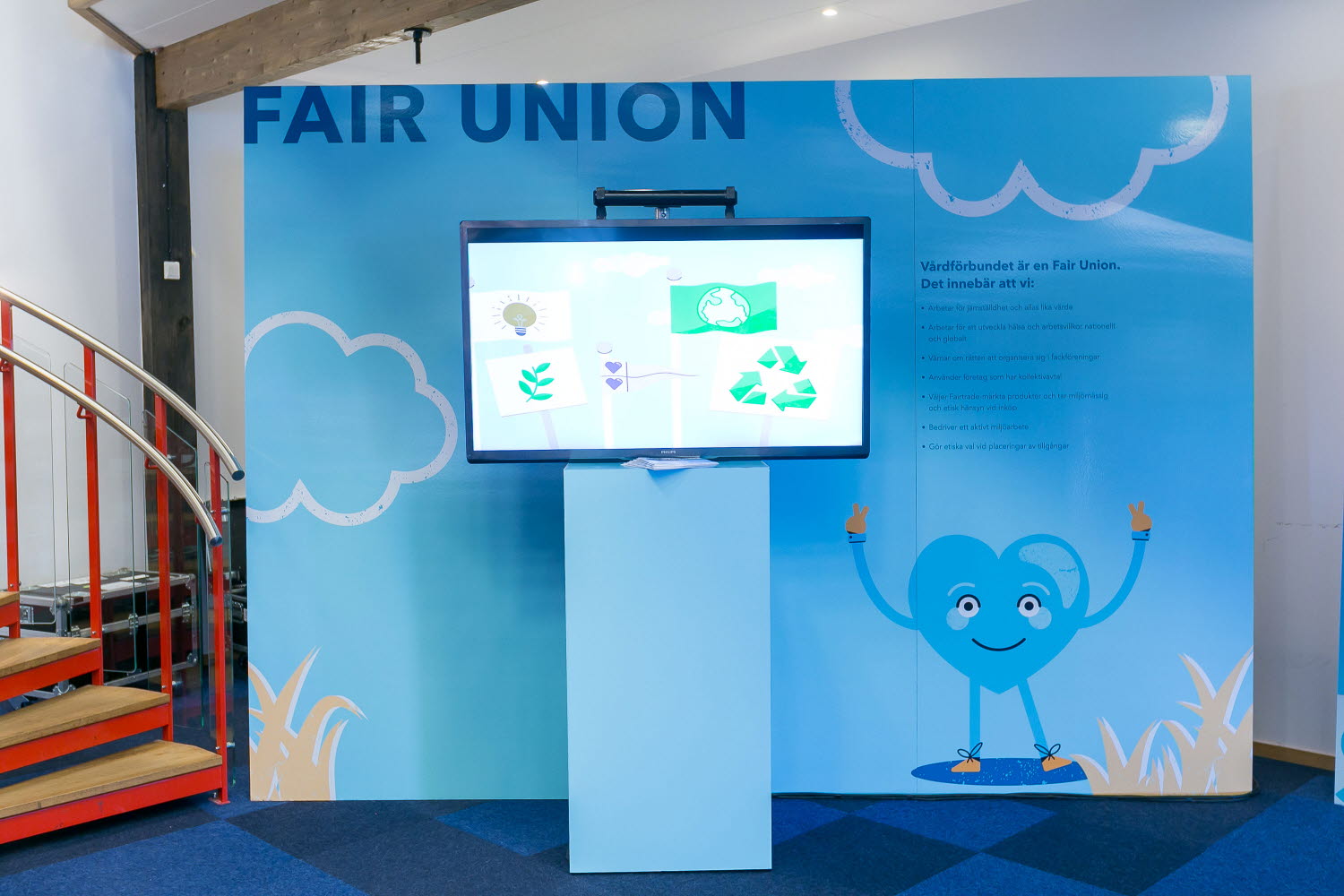 Utställningen Fair union under VF-kongress 2018.